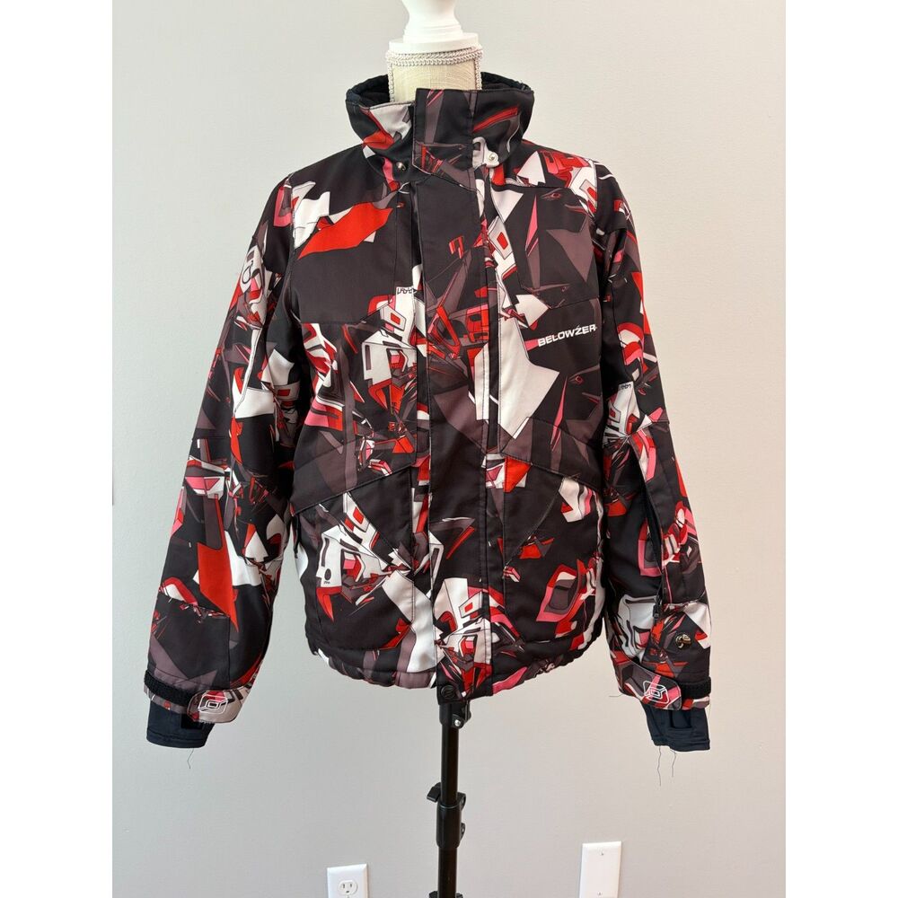 Belowzero Swiss Waterproof Ski Jacket Kids 128 Snowboard Coat Black Red Snowcore